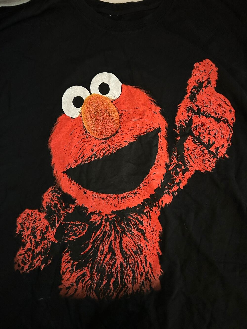 SESAME STREET ELMO Graphic Tee NEW Black SS Size XL
